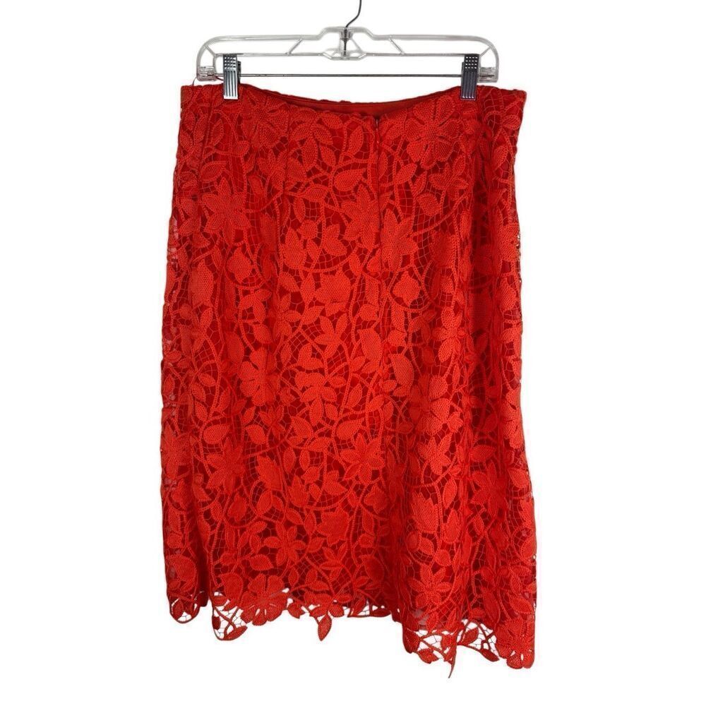 NWT Milly Carreen Summer Floral Lace Skirt - Coral / 12 - Picture 6 of 11